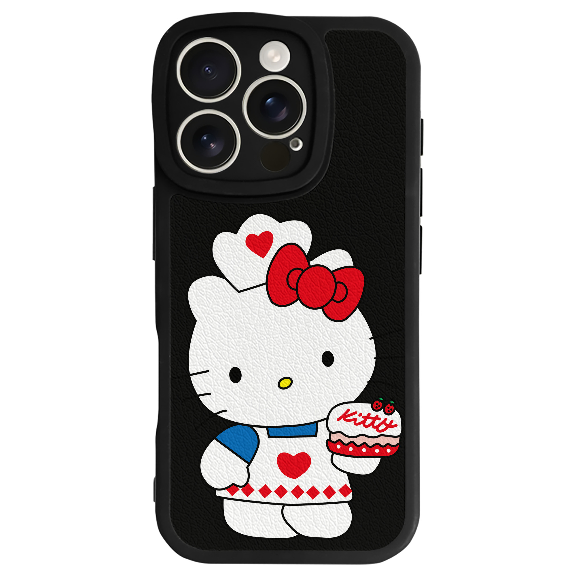 （画像用） Hello Kitty ハローキティ 【iPhone 16シリーズ対応】シリコンスマホケース（レザー調） 材質：シリコン